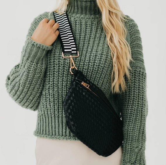 Pretty Simple | Westlyn Woven Bum Bag - Black main image 0