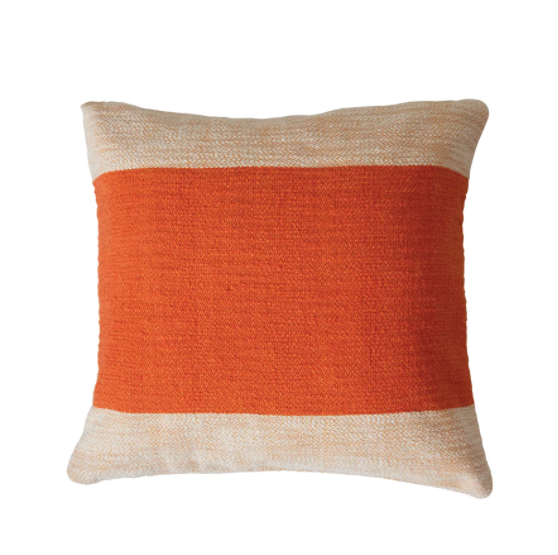 Orange and white striped pillows outlet